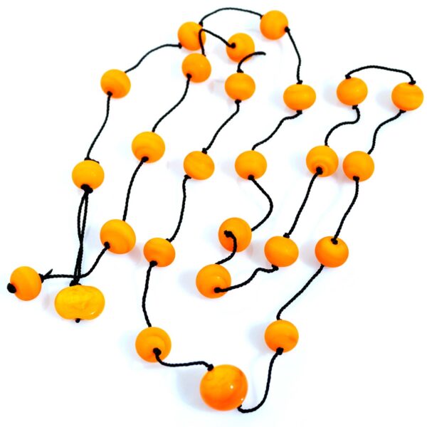 Collana Long versione Arancio. Olimpia Aveta Design gioielli contemporanei in vetro di Murano