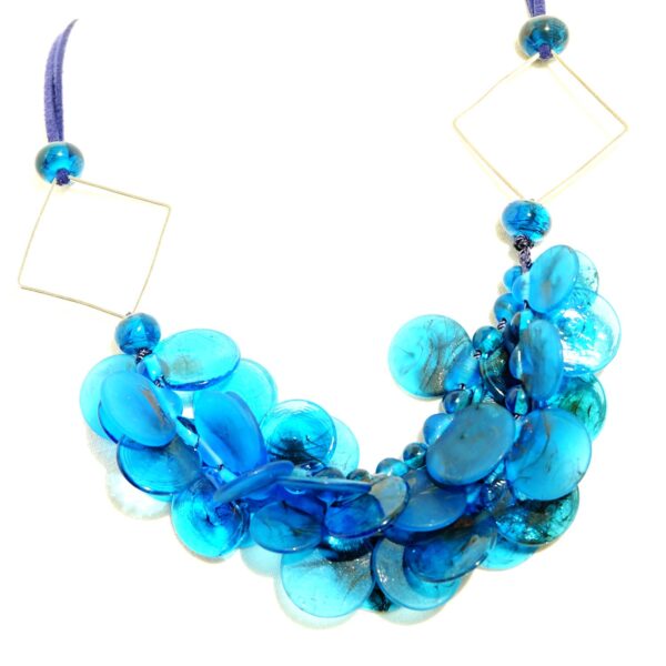 Collana LEI Charme, collana in vetro di Murano, Olimpia Aveta Design Gioielli contemporanei in vetro di Murano