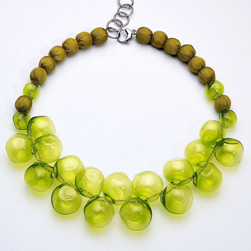 Collana in vetro soffiato RUGIADA verde