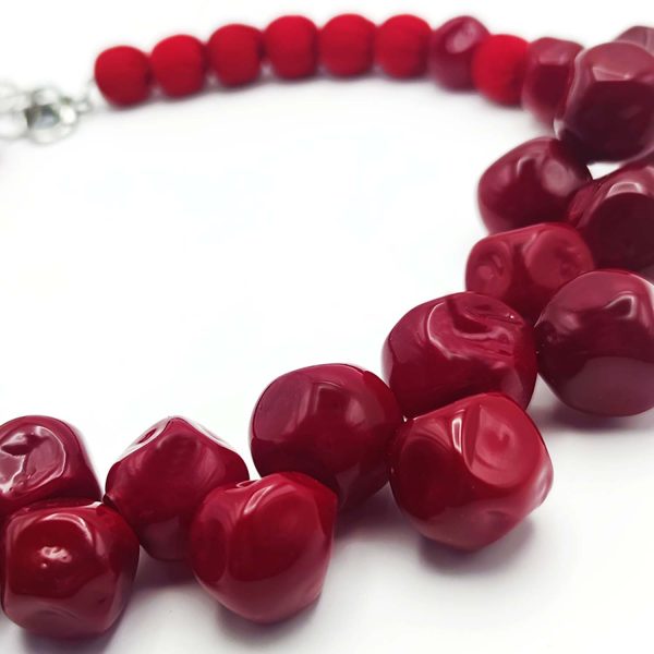 Collana RUGIADA rosso ciliegia - immagine 2
