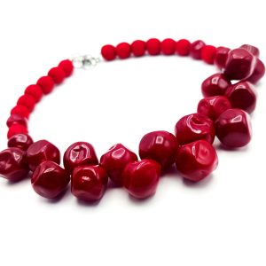 Collana in vetro soffiato RUGIADA rosso ciliegia