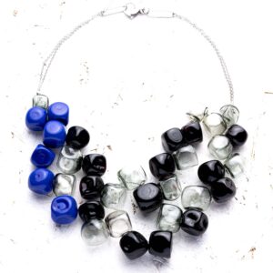 Collana in vetro soffiato Mirage blu lapis