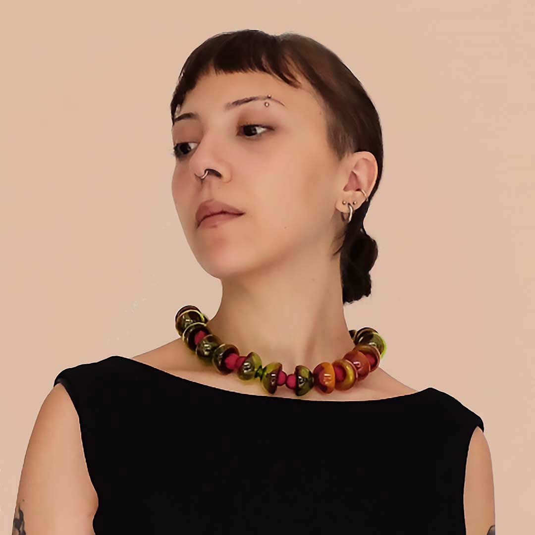 Blown Glass Necklace Forma Zero rosso