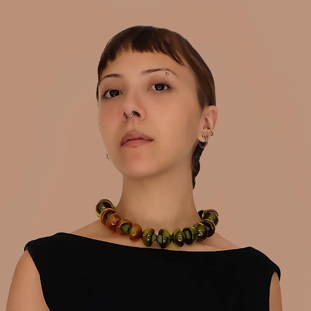 Blown Glass Necklace Forma Zero verde