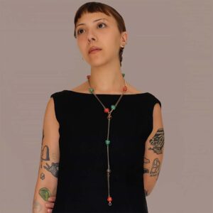 Blown Glass Necklace Diaphanous Lunga 2.0 Grigia